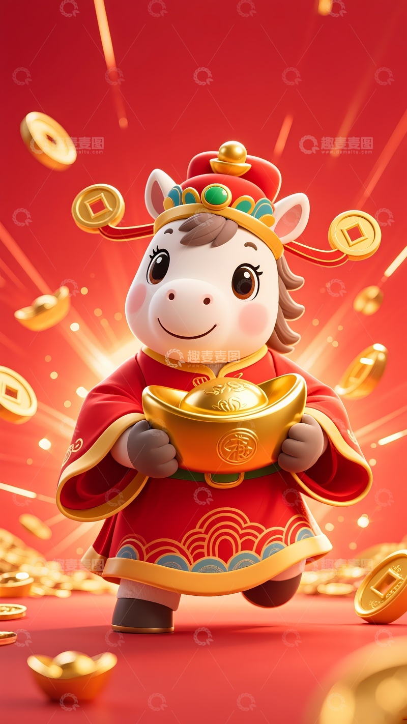 高清大图下载【趣麦麦图】手机壳图案马年发财