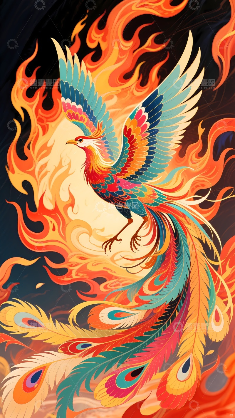 高清大图下载【趣麦麦图】手机壳图案凤凰