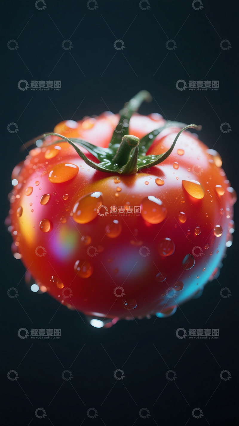 高清大图下载【趣麦麦图】带水珠的新鲜红番茄