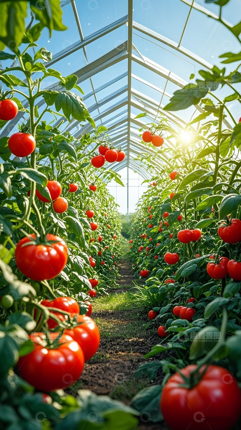 高清大图下载【趣麦麦图】温室中硕果累累的红番茄