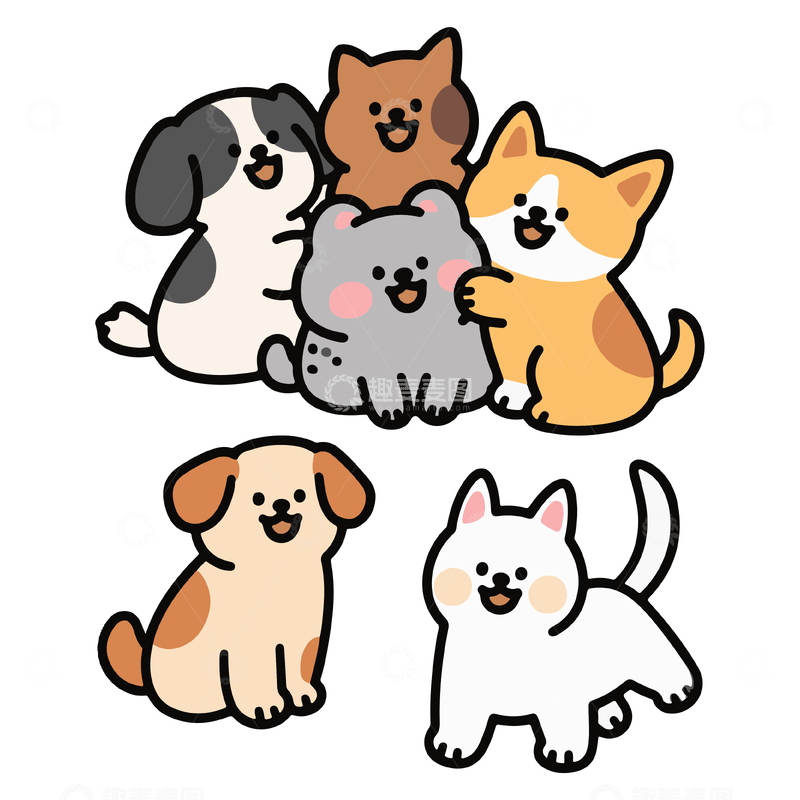 可爱的一群宠物