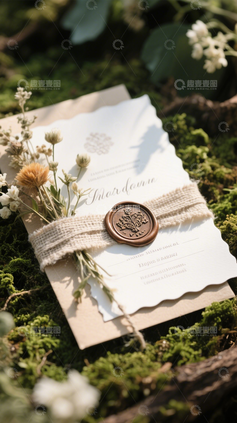 高清大图下载【趣麦麦图】复古火漆请柬仪式感3