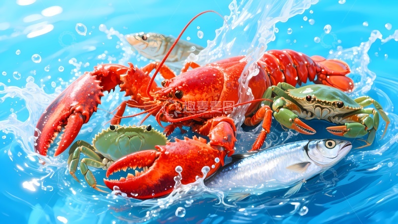 高清大图下载【趣麦麦图】新鲜海鲜水产