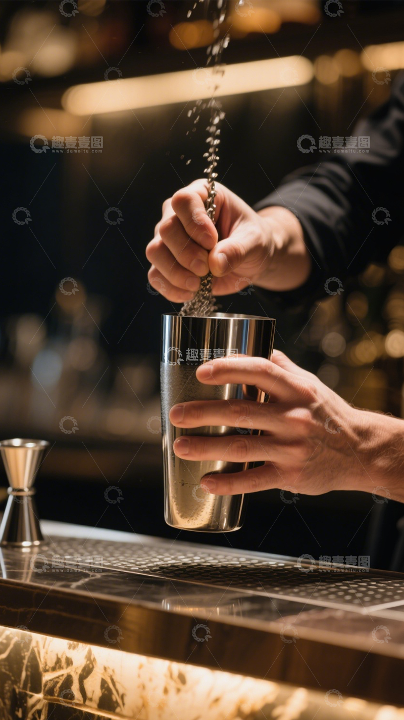 高清大图下载【趣麦麦图】调酒动作专业夜晚1