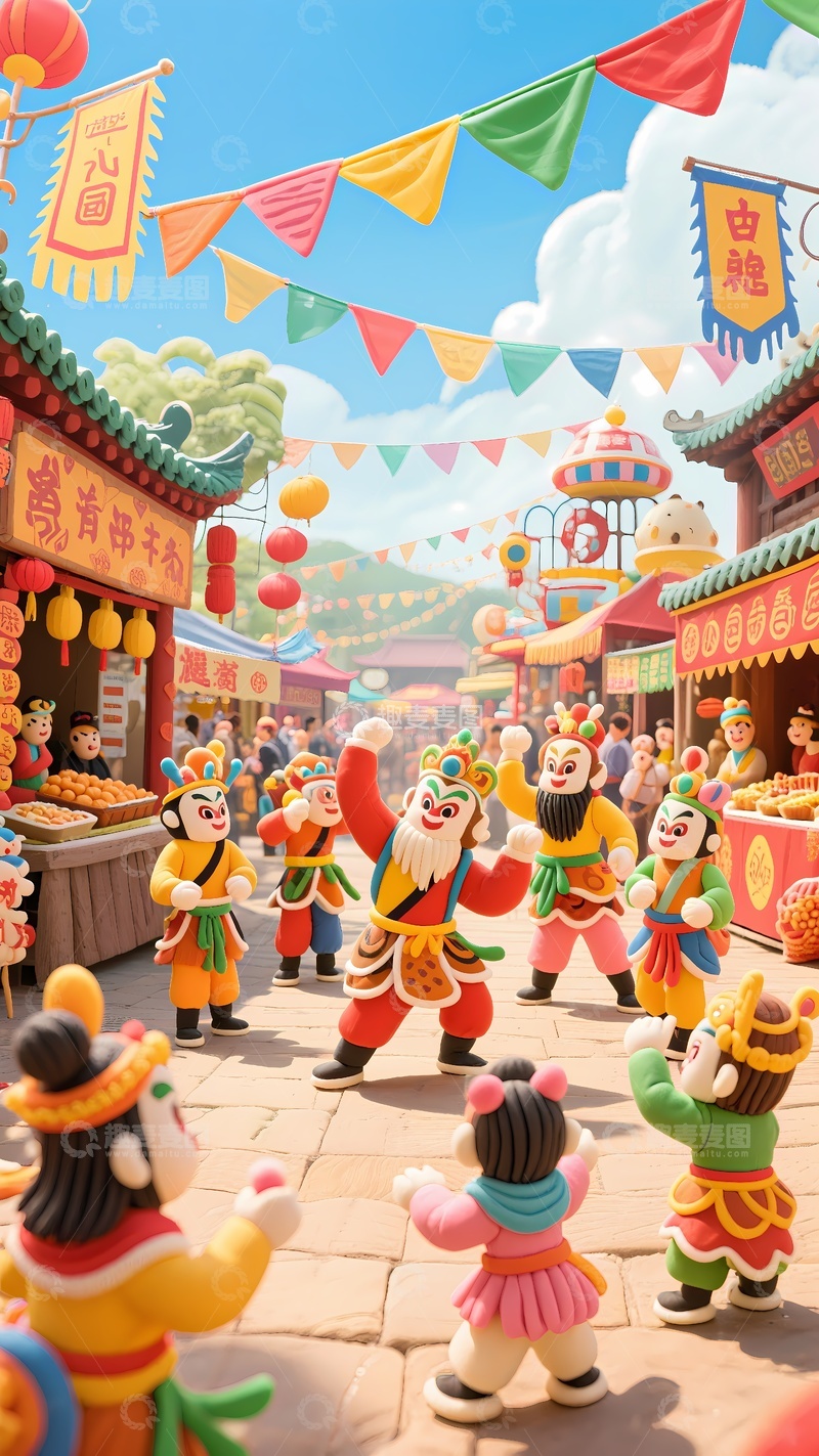 高清大图下载【趣麦麦图】红包图案英歌舞