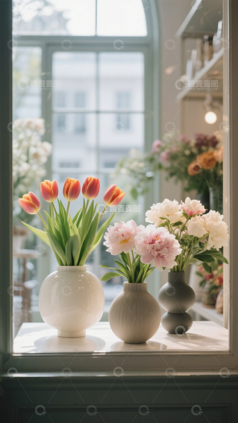 高清大图下载【趣麦麦图】花店橱窗清新美好3