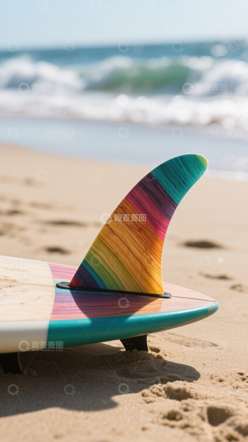 高清大图下载【趣麦麦图】冲浪板沙滩海洋度假1