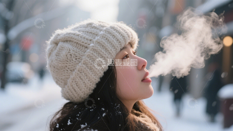 高清大图下载【趣麦麦图】冬日街头雪景温暖氛围2