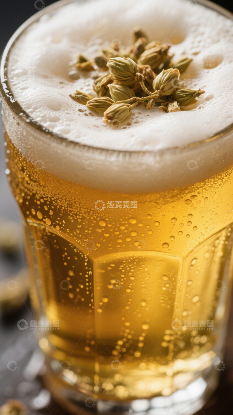 高清大图下载【趣麦麦图】啤酒花清爽酒吧饮品1