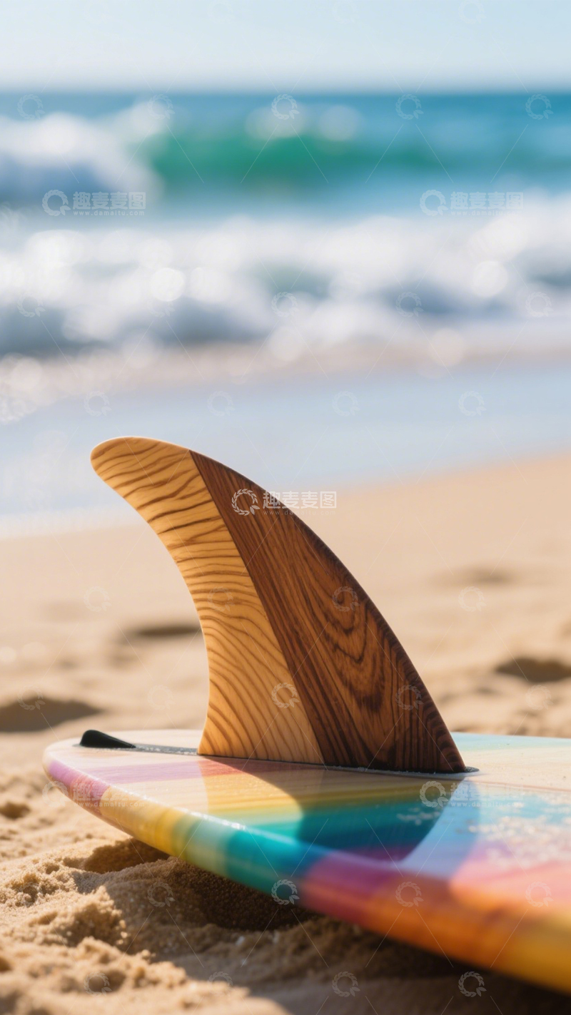 高清大图下载【趣麦麦图】冲浪板沙滩海洋度假