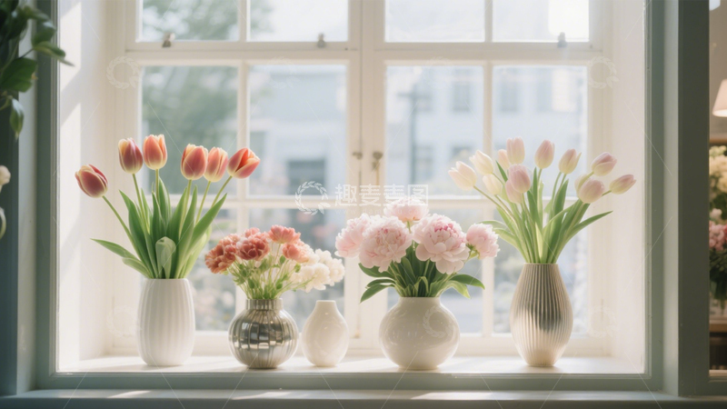 高清大图下载【趣麦麦图】花店橱窗清新美好1