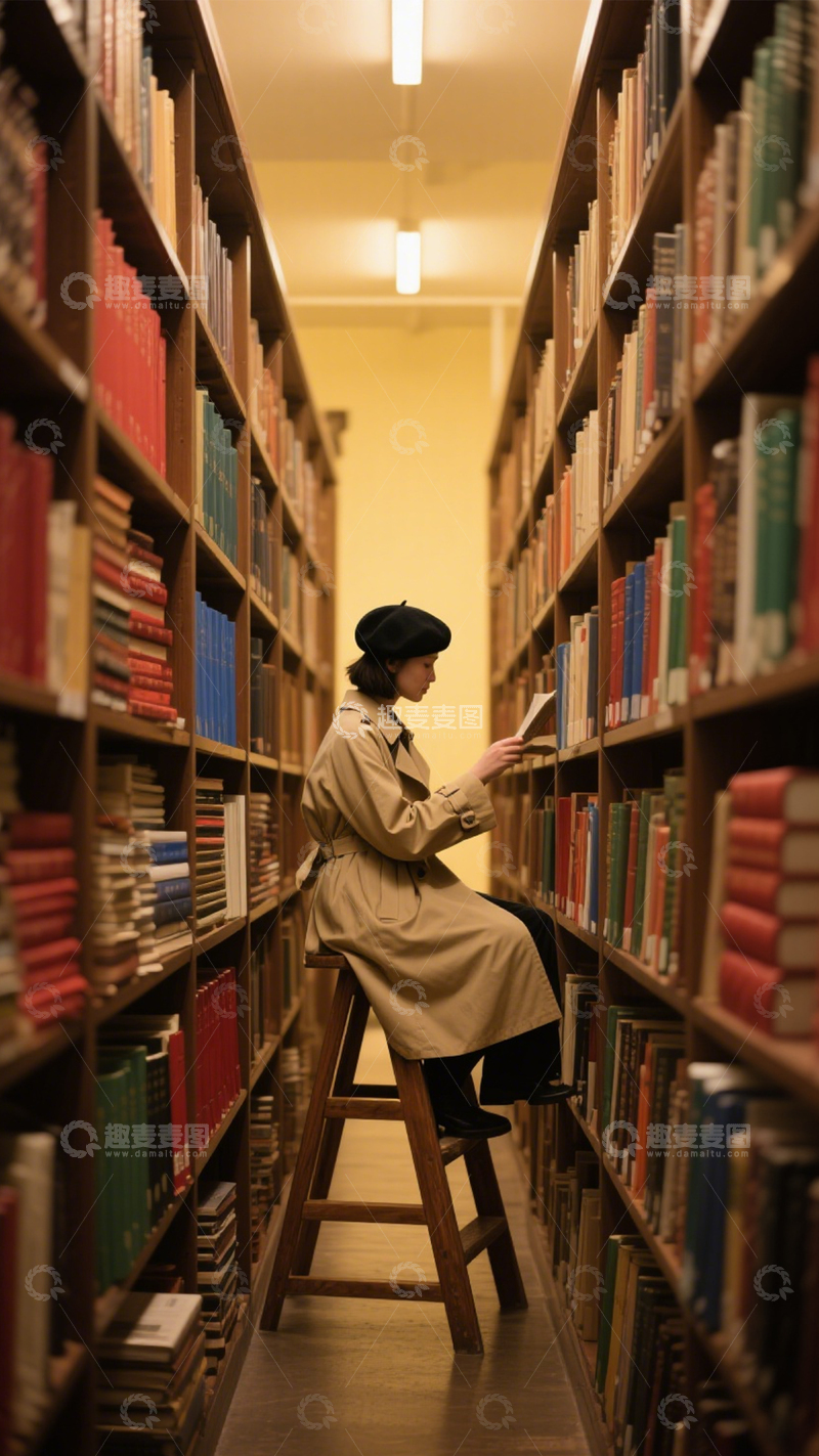 高清大图下载【趣麦麦图】图书馆阅读安静氛围