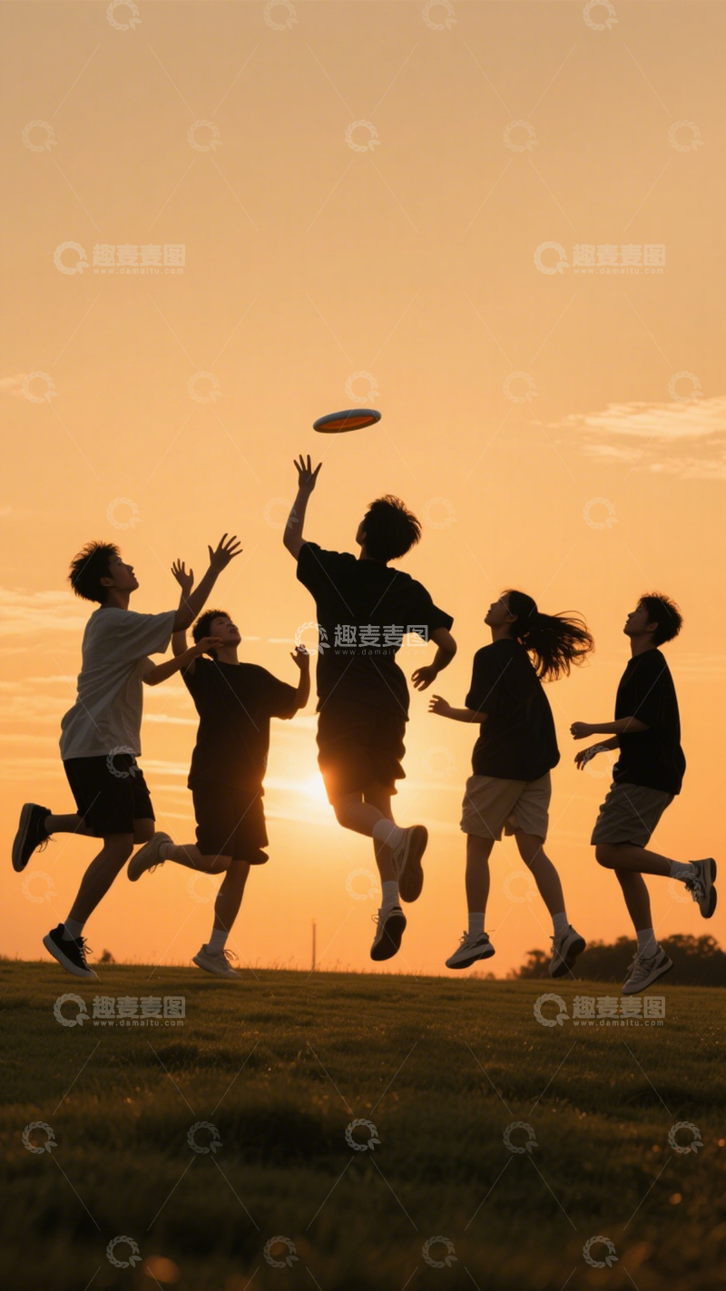 高清大图下载【趣麦麦图】飞盘运动活力团队1