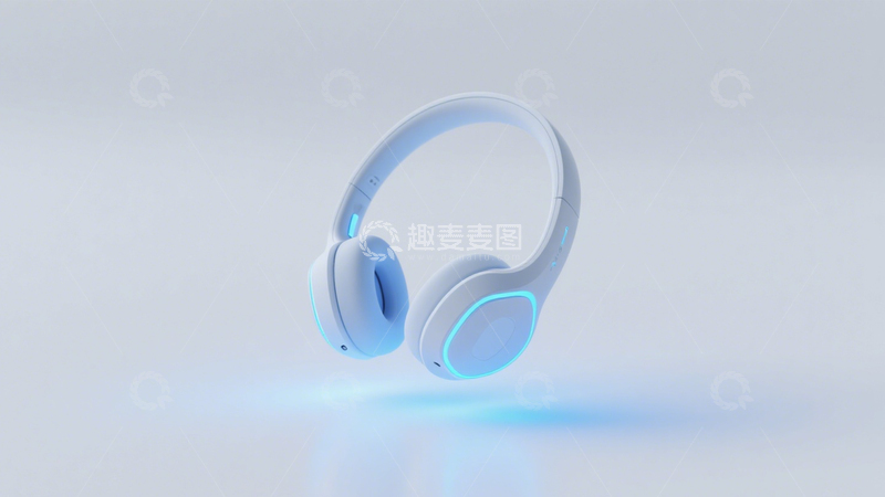 高清大图下载【趣麦麦图】科技耳机光影时尚3