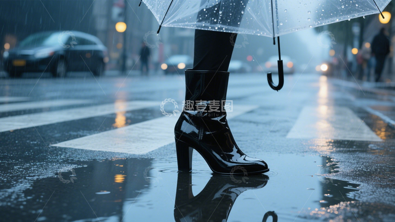高清大图下载【趣麦麦图】雨天街道孤独城市3