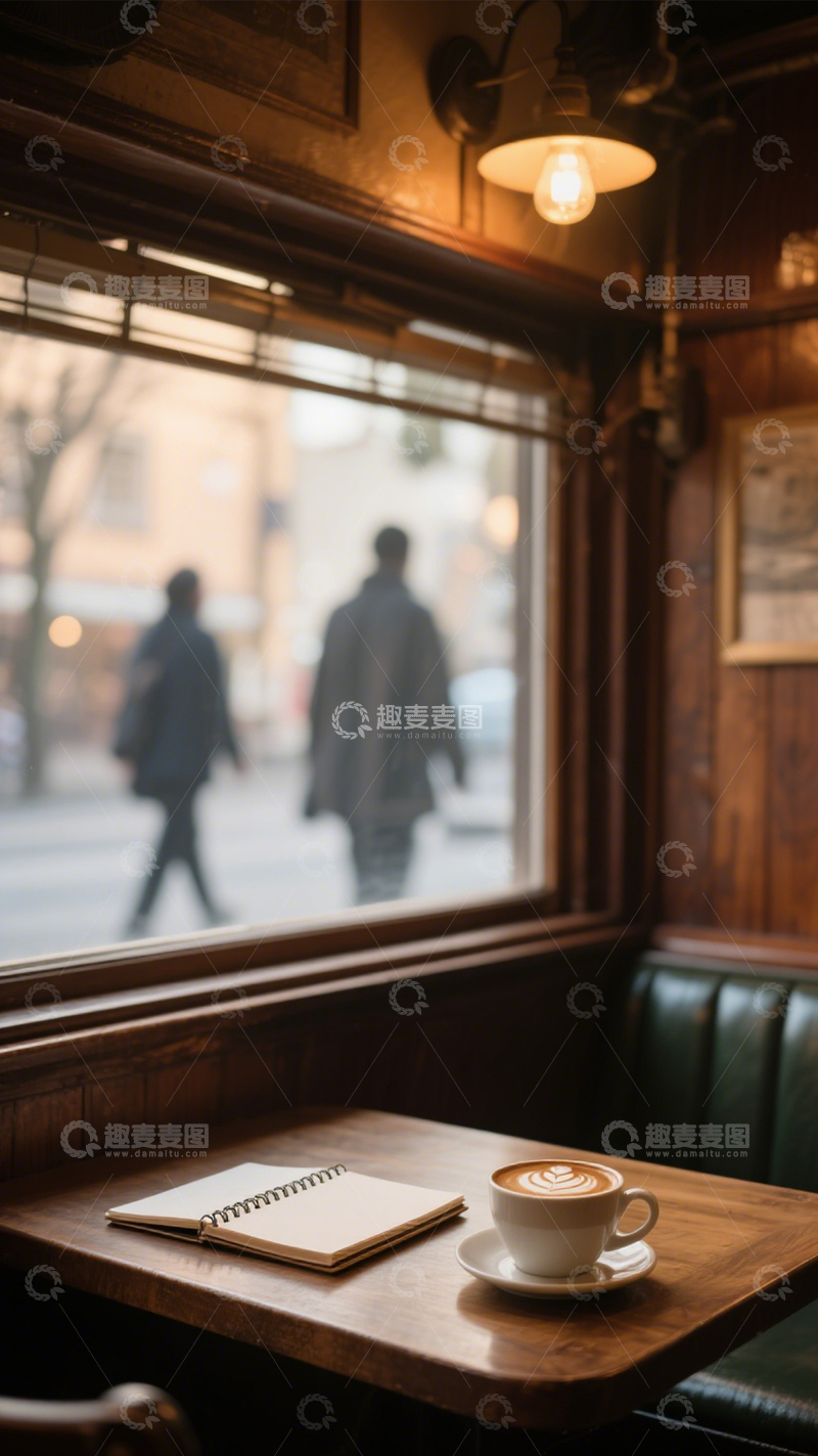 高清大图下载【趣麦麦图】咖啡馆静谧城市生活