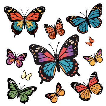 彩色的蝴蝶元素