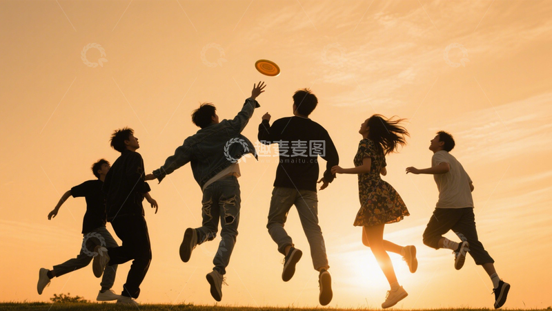 高清大图下载【趣麦麦图】飞盘运动活力团队2