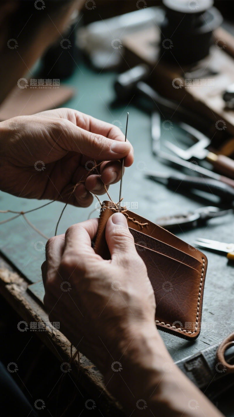 高清大图下载【趣麦麦图】手工皮具匠心工艺1