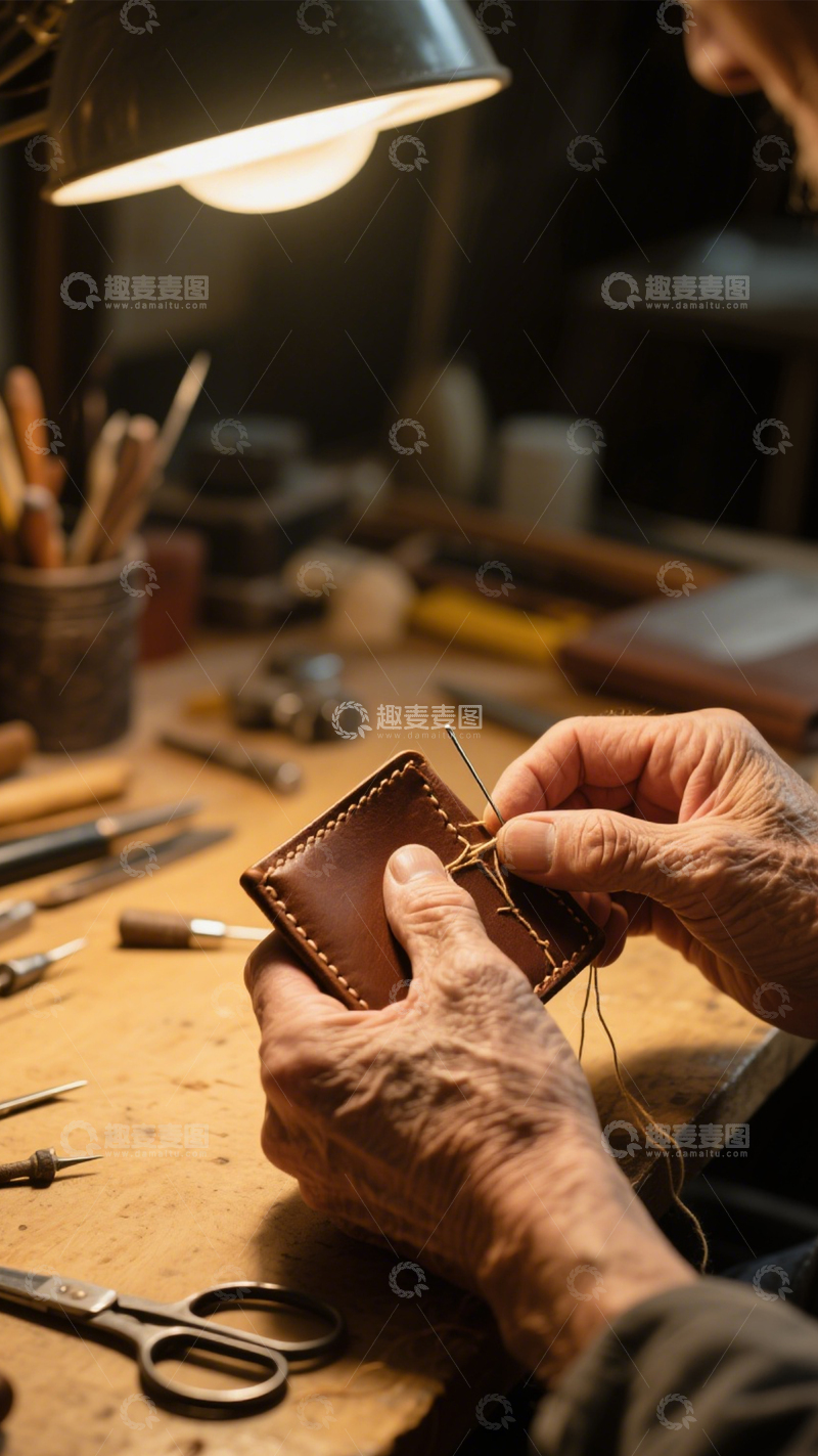 高清大图下载【趣麦麦图】手工皮具匠心工艺3