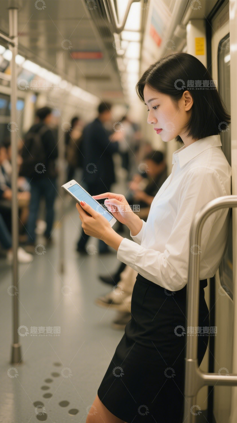 高清大图下载【趣麦麦图】地铁通勤都市日常3