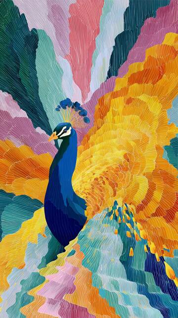 孔雀  插画  优美9