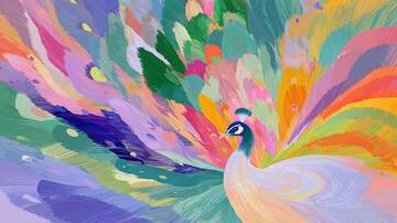 孔雀  插画  优美6