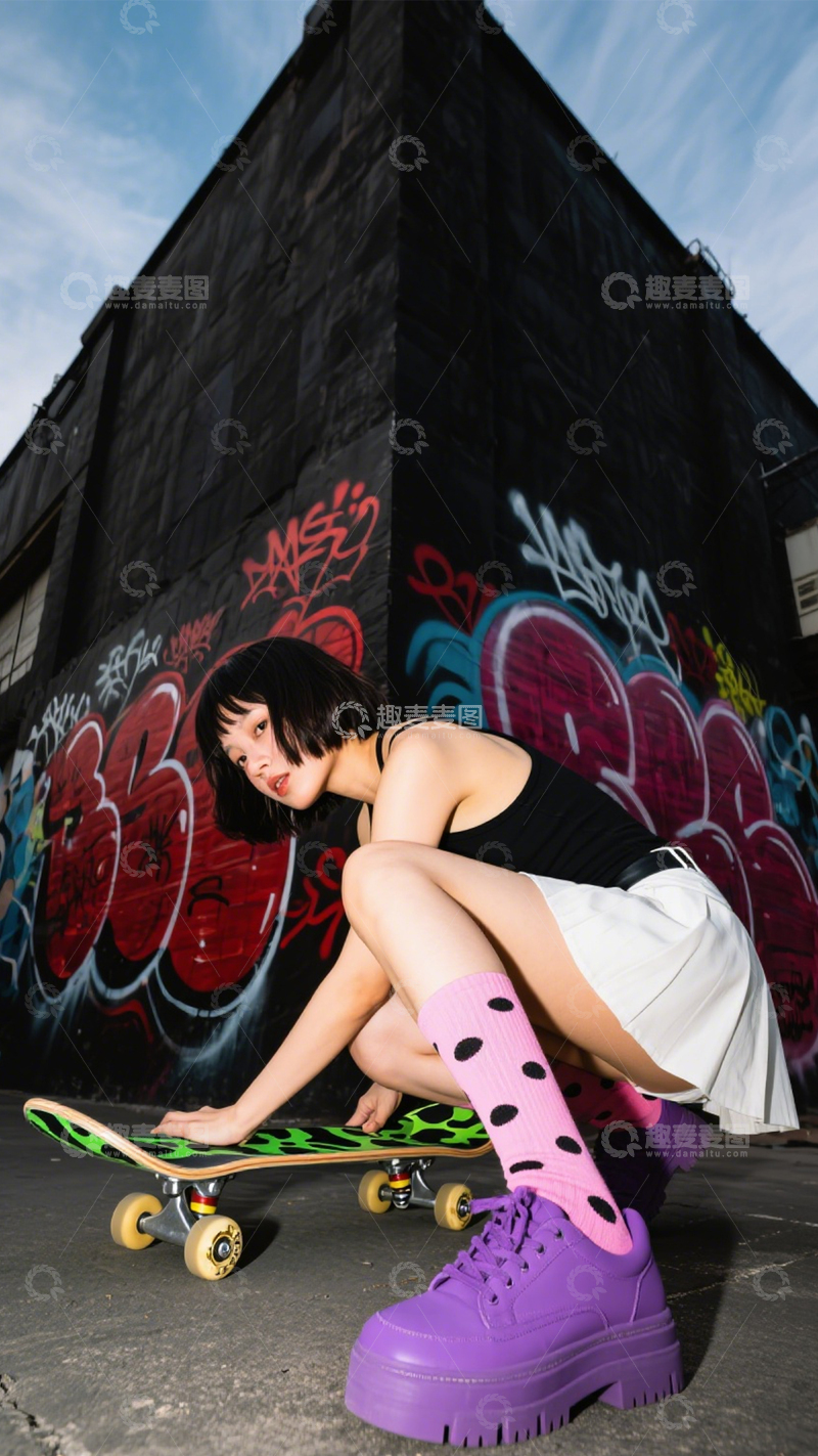 高清大图下载【趣麦麦图】街头滑板潮流青春3