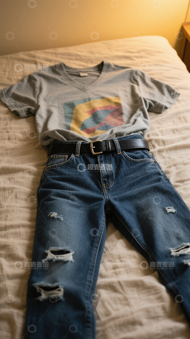 高清大图下载【趣麦麦图】牛仔穿搭休闲日常