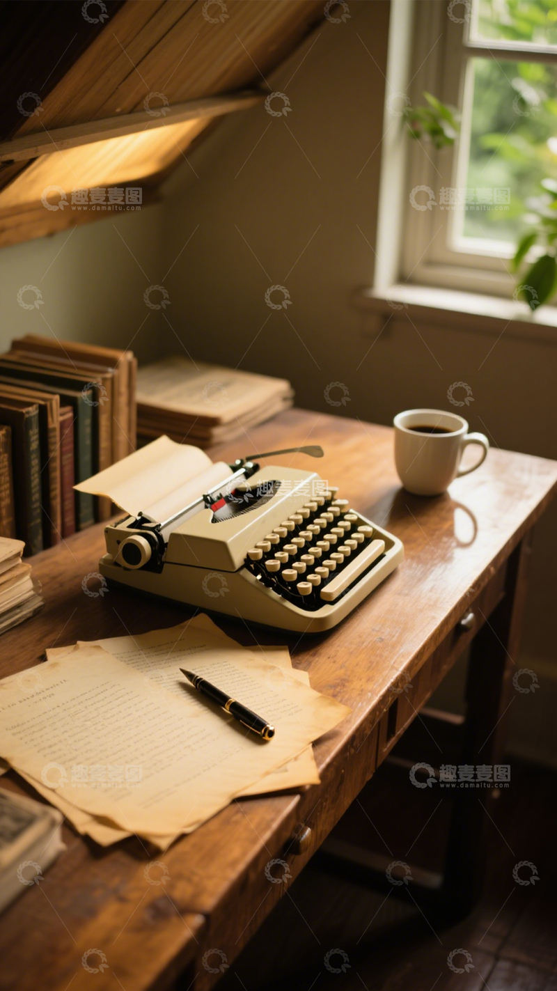 高清大图下载【趣麦麦图】复古书桌文艺静谧2
