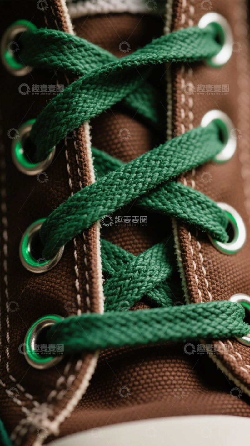 高清大图下载【趣麦麦图】鞋带细节色彩交叉