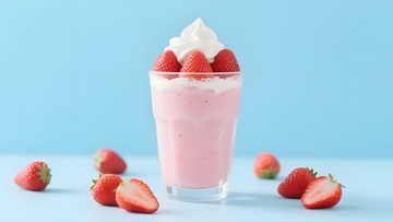 清新美味草莓奶油奶昔