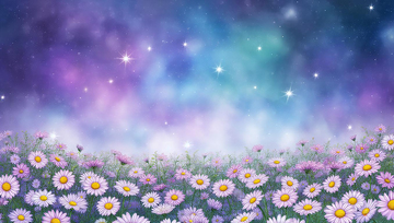 浪漫星空花海背景