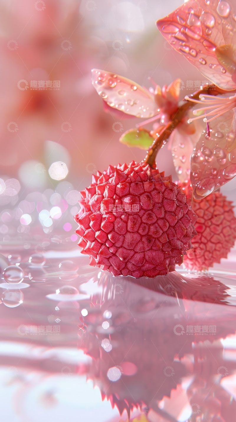 高清大图下载【趣麦麦图】一颗新鲜的荔枝