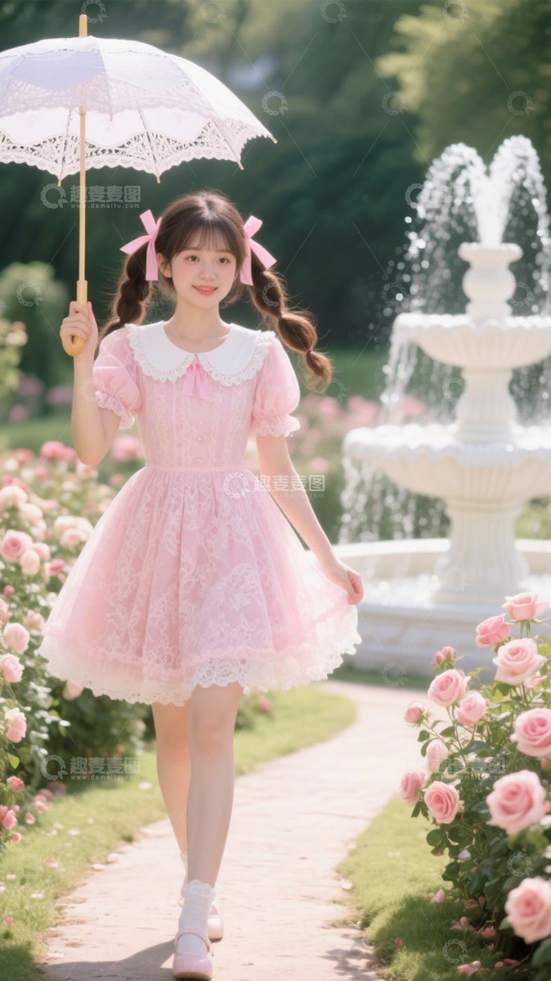 高清大图下载【趣麦麦图】洛丽塔少女花园漫步3