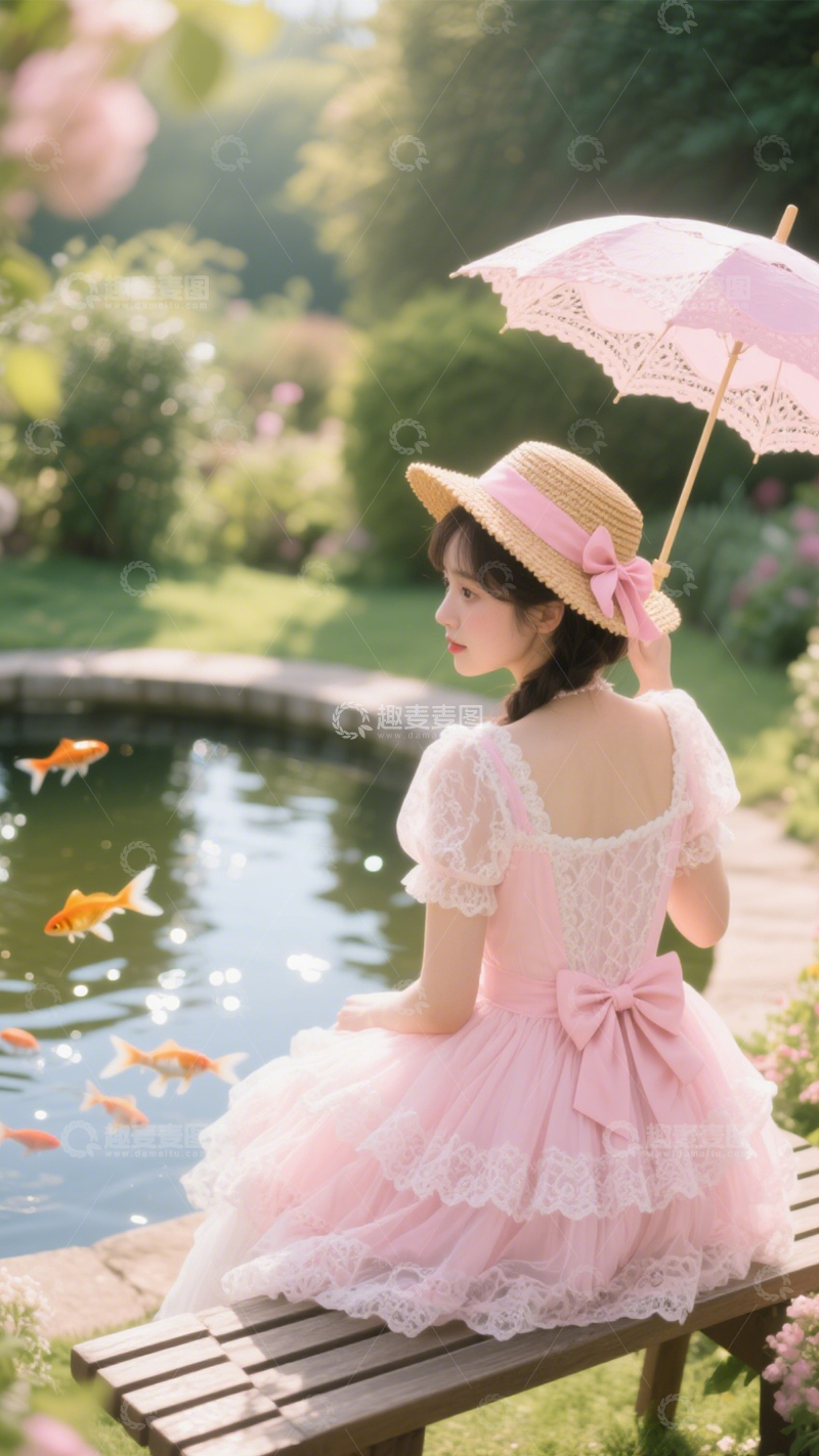 高清大图下载【趣麦麦图】洛丽塔少女花园漫步2