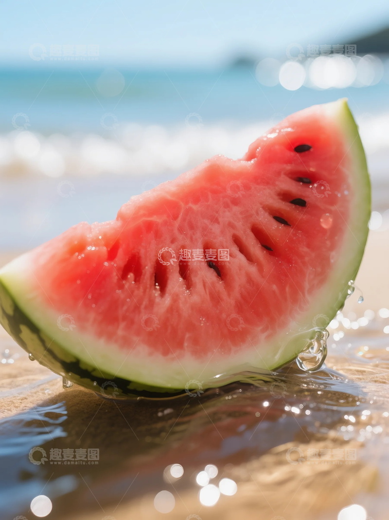 高清大图下载【趣麦麦图】海边西瓜特写
