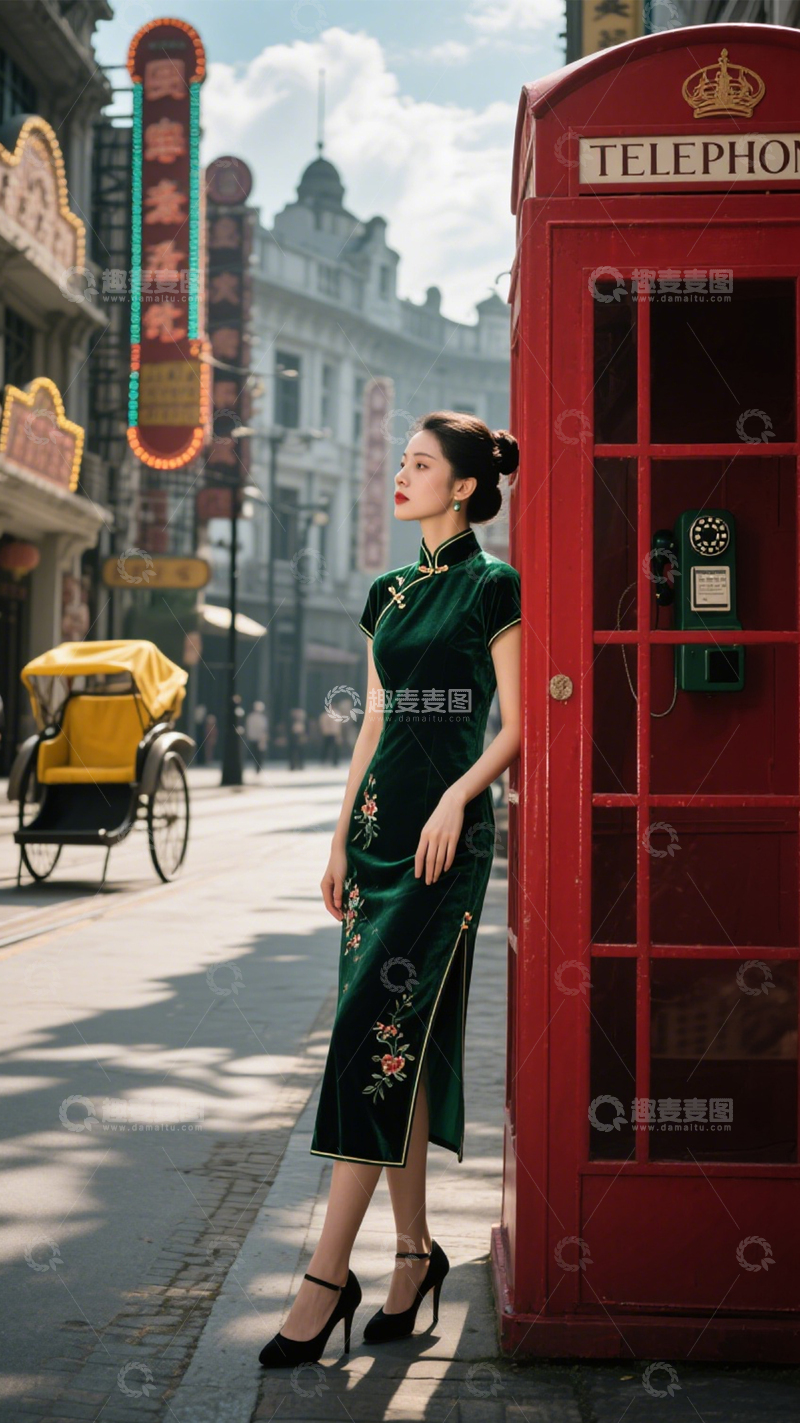 高清大图下载【趣麦麦图】旗袍复古民国风尚1