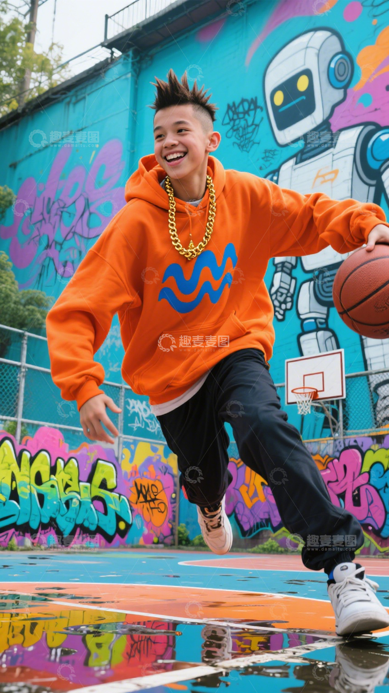 高清大图下载【趣麦麦图】潮流篮球街头穿搭2