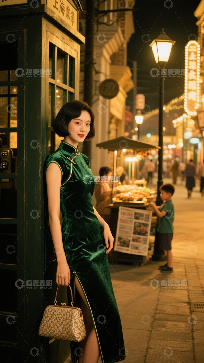 高清大图下载【趣麦麦图】旗袍复古民国风尚