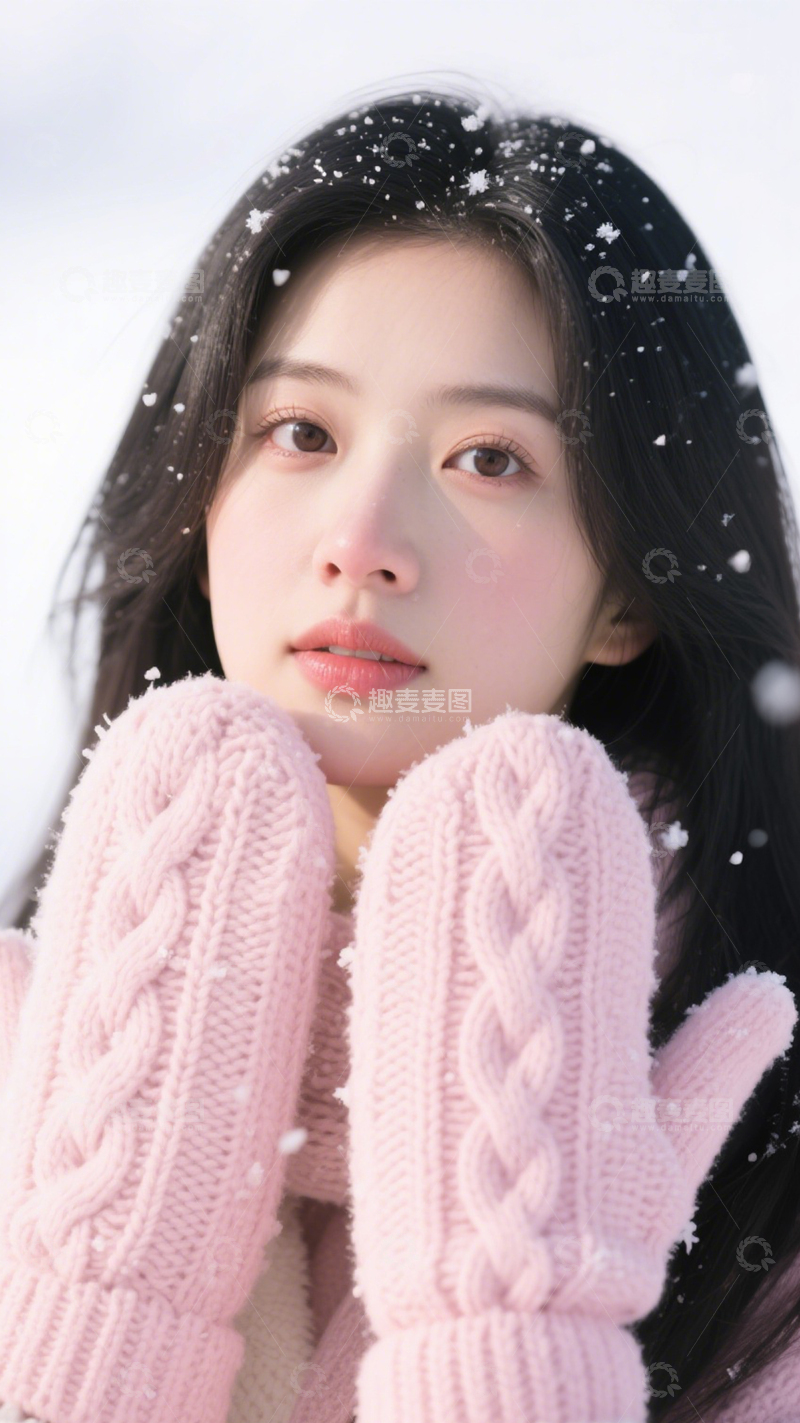 高清大图下载【趣麦麦图】针织手套冬日可爱1