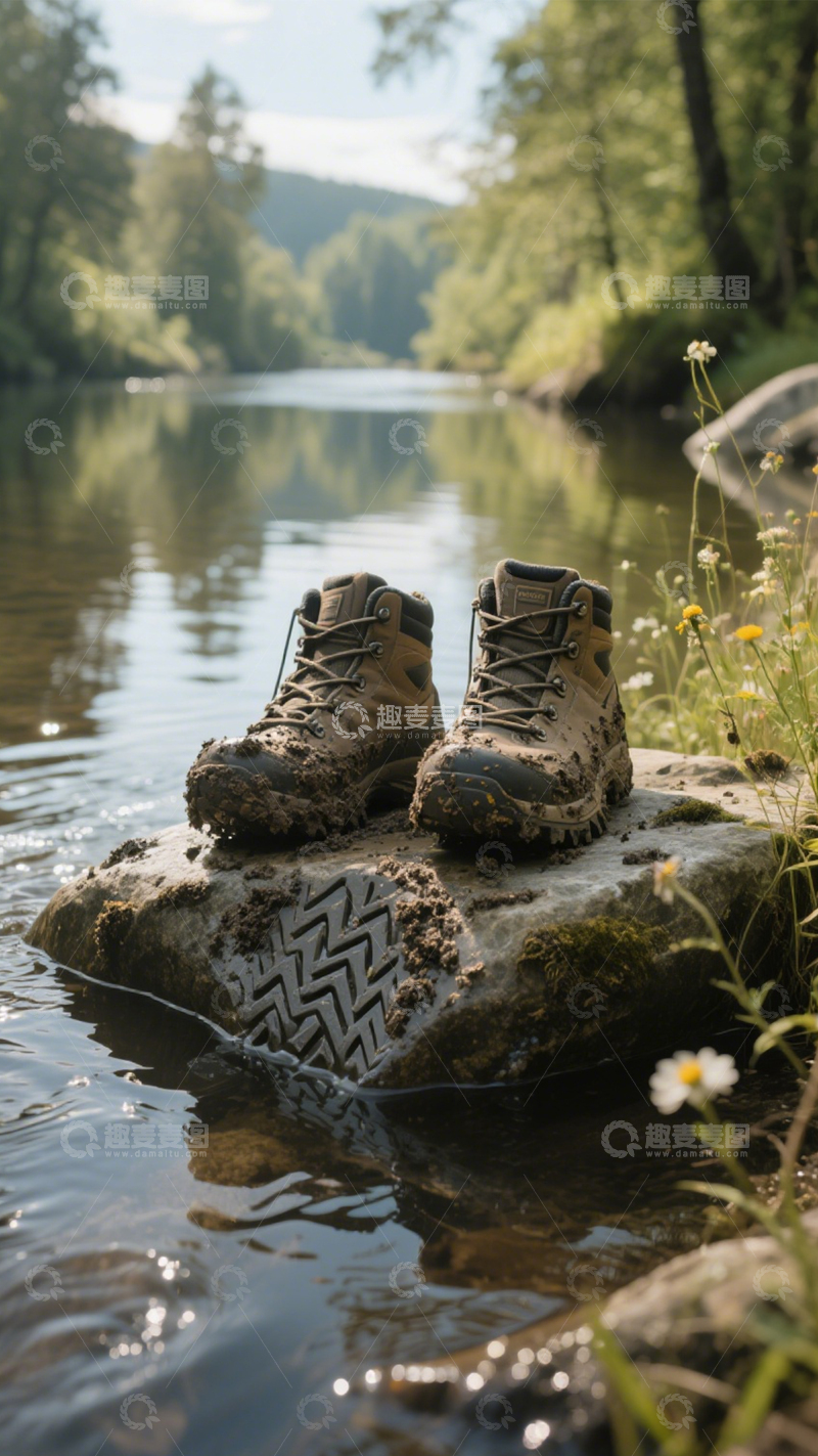 高清大图下载【趣麦麦图】登山靴户外山野行3