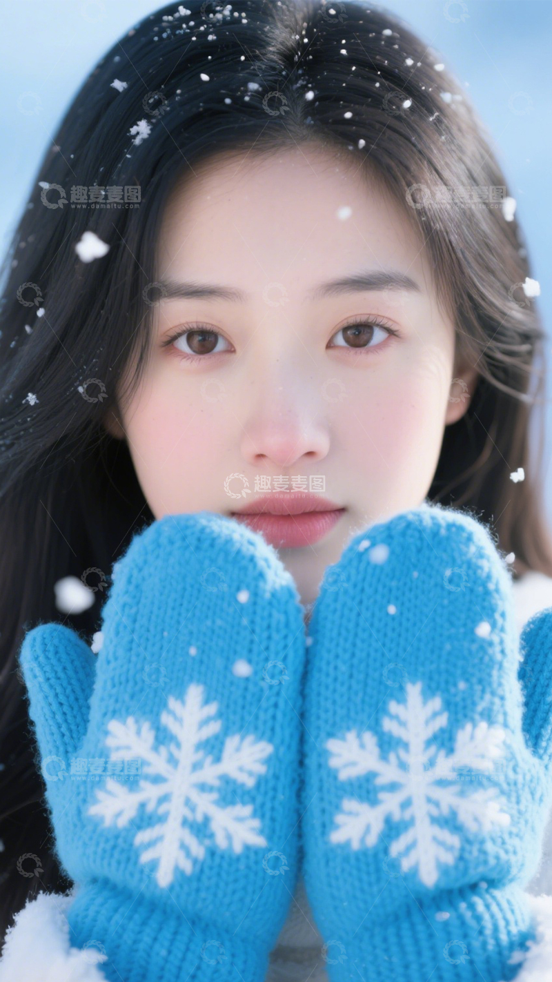 高清大图下载【趣麦麦图】针织手套冬日可爱3