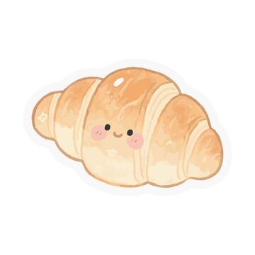 可颂卡通手绘插画