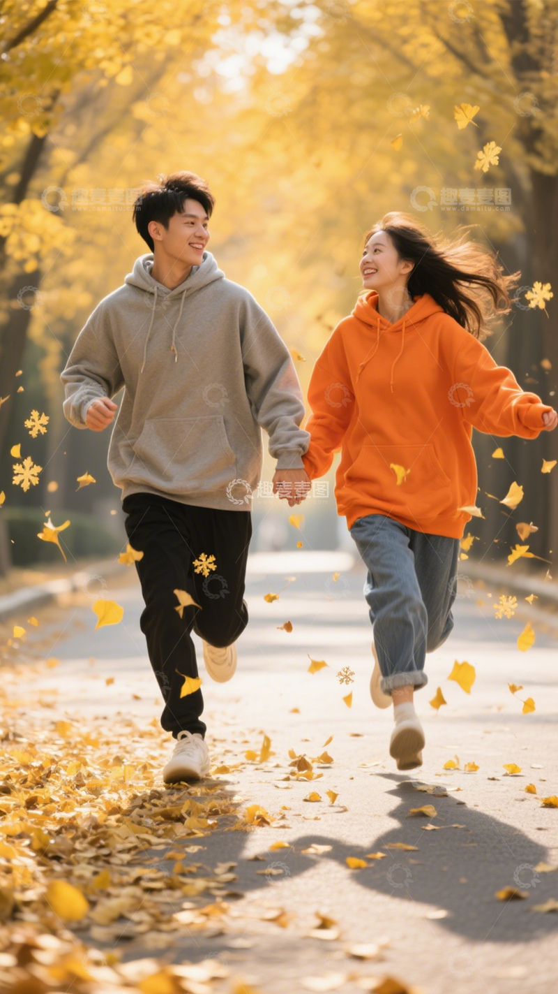 高清大图下载【趣麦麦图】情侣卫衣秋季漫步3