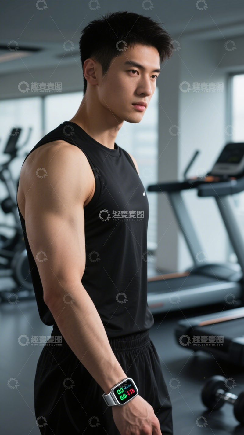 高清大图下载【趣麦麦图】运动手表助力健身穿搭3