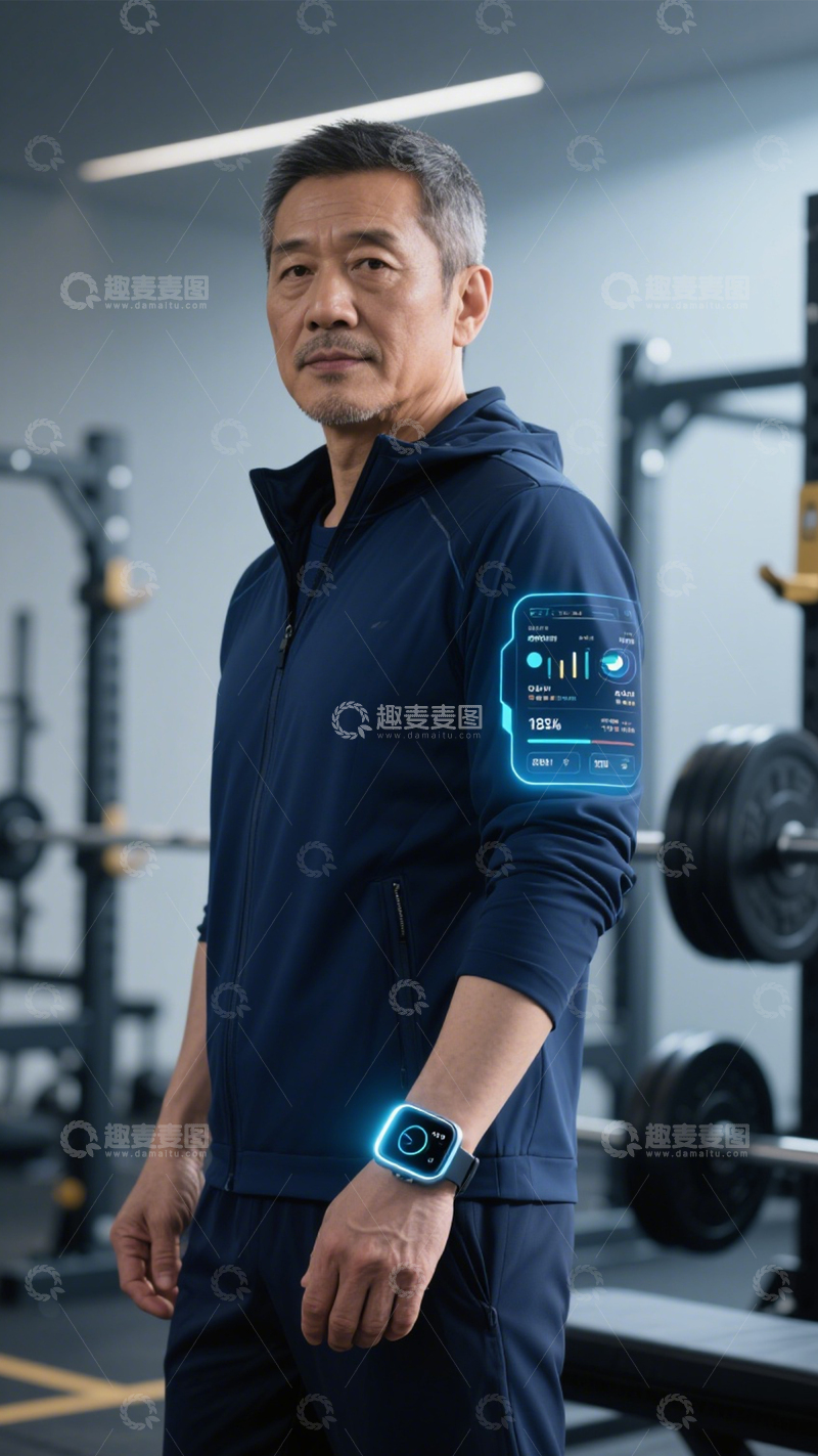 高清大图下载【趣麦麦图】运动手表助力健身穿搭1