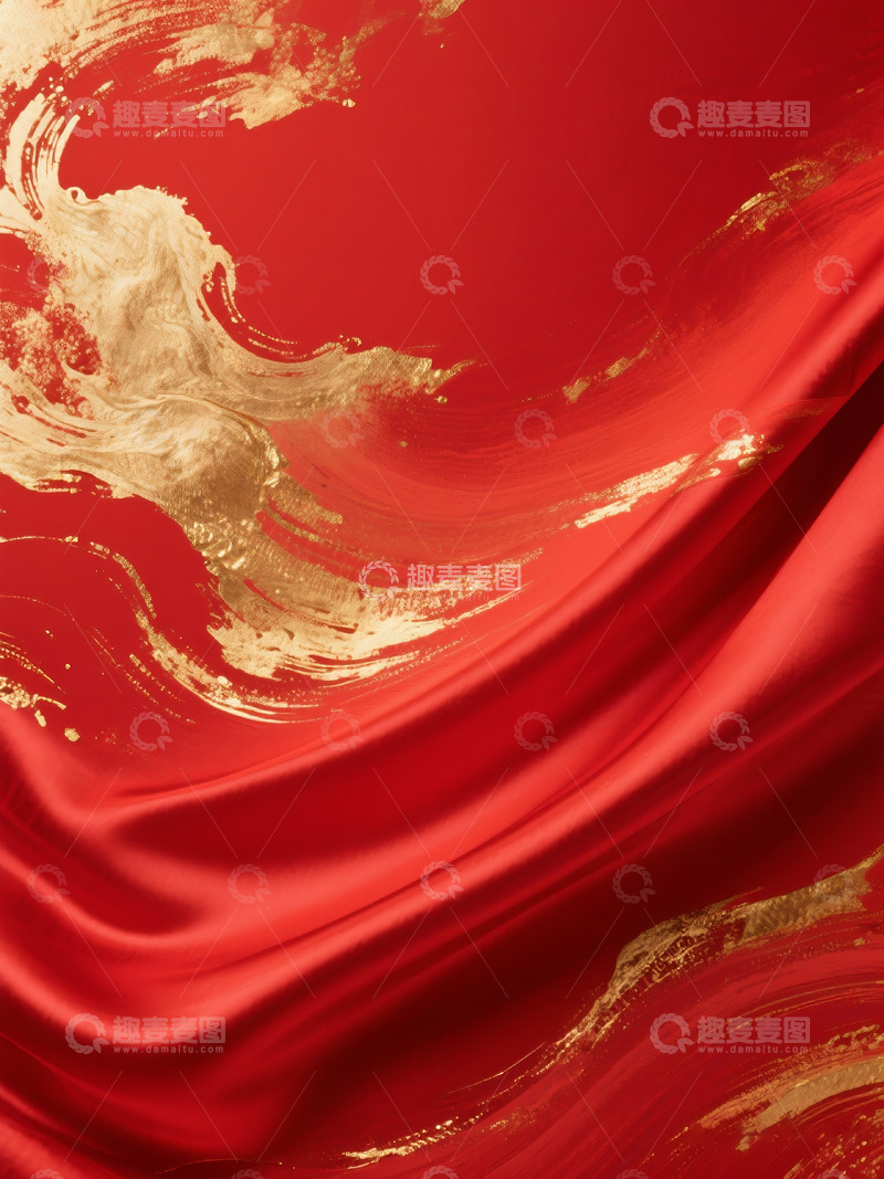 高清大图下载【趣麦麦图】中国红色鎏金质感背景