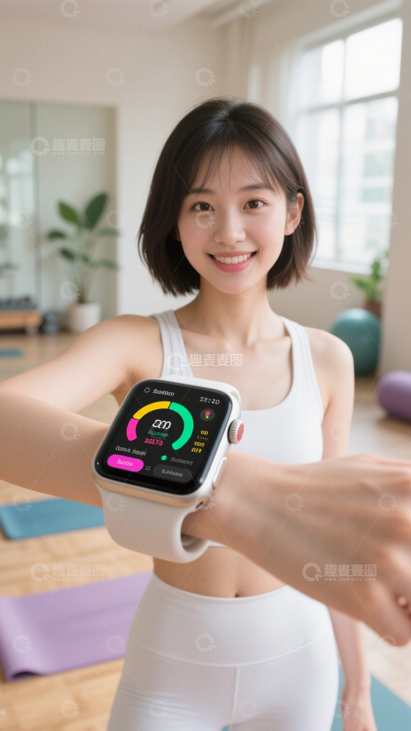 高清大图下载【趣麦麦图】运动手表助力健身穿搭2