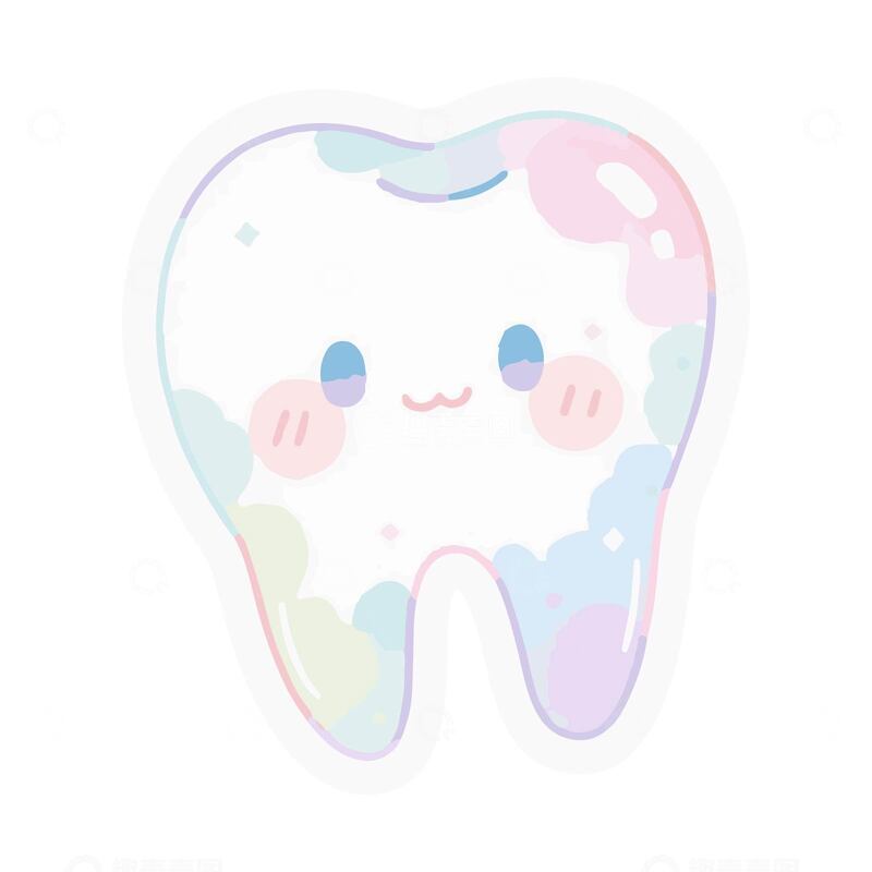 可爱卡通牙齿手绘插画